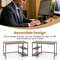 Costway 47'' Computer Desk Office Study Table Workstation Home w/ Adjustable Shelf Rustic Black/Coffee/Brown